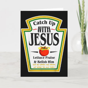 Ketchup mit Jesus Funny Christian Pun Religiös Karte