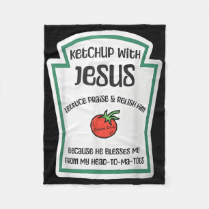 Ketchup mit Jesus Lustiger Wortwitz Pun Christian Fleecedecke