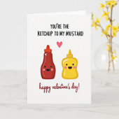 Ketchup Mustard Valentine Card Karte (Gelbe Blume)