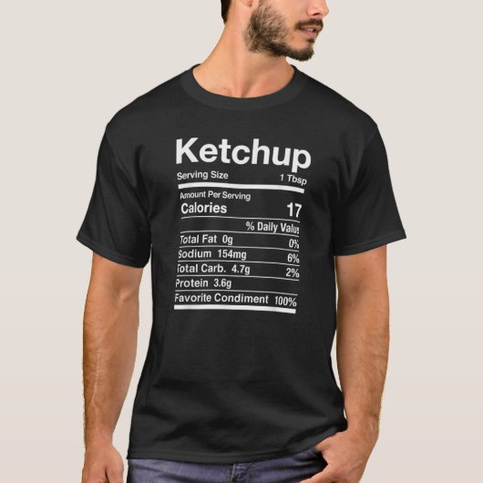 Ketchup Nutrition Facts Erntedank Matching TShi T-Shirt (Vorderseite)