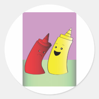 Ketchup und Senf Runder Aufkleber