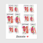 Ketchup vs Chili Aufkleber (Blatt)