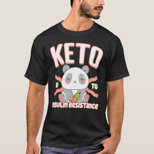 Keto Baby Panda Bacon And Avocado Fasting Insulin T-Shirt (Vorderseite)