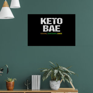 Keto Bae Bacon Avocados Eier Diet Geschenk ketogen Poster