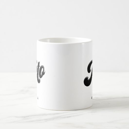 Keto Black Retro Script Typografie Personalisiert Kaffeetasse (Mittel)