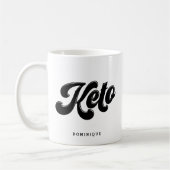 Keto Black Retro Script Typografie Personalisiert Kaffeetasse (Links)