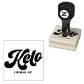 Keto Black Retro Script Typografy Rubber Briefmark Gummistempel (Stempel)