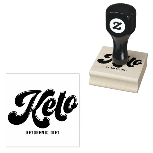 Keto Black Retro Script Typografy Rubber Briefmark Gummistempel (Stempel)