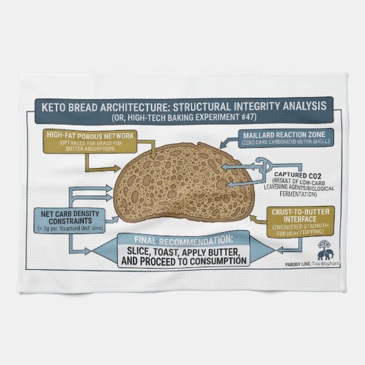 Keto Bread Schematic: Kitchen Towel Geschirrtuch (Horizontal)