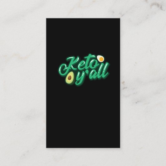 Keto Diät Low Carb hohe Fett-Fitness Ernährung Visitenkarte (Vorderseite)