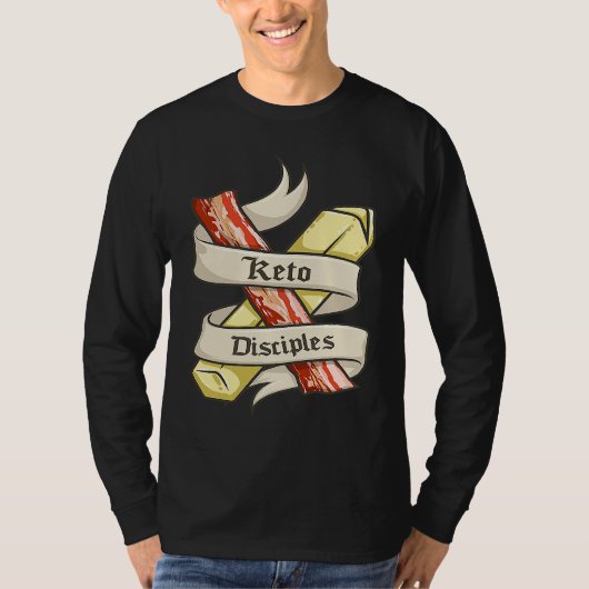 Keto Disciples Bacon Butter Retro Keto Diet Match T-Shirt (Vorderseite)