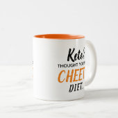 Keto? Ich dachte, Sie haben gesagt, CHEETO Diät .. Zweifarbige Tasse (VorderseiteRechts)