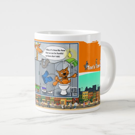 Keto Kitty | Absurder Situationshumor Jumbo-Tasse (Vorderseite Rechts)