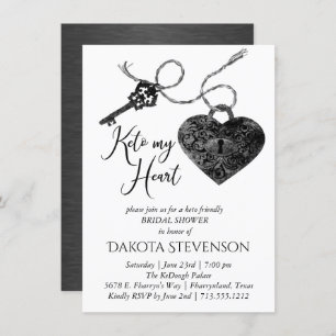 Keto My Heart   Modernes Lock and Key Brautparty Einladung