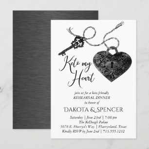 Keto My Heart   Vintage-Schlüssel-Schloss Probedin Einladung