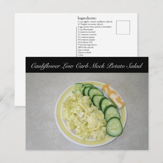 Keto Potato Salat Postkarte (Vorne/Hinten)