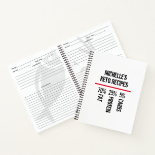 Keto Recipe Book and Low Carb Food List Notizblock