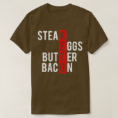 Keto Steak Eggs Butter Bacon T-Shirt (Design vorne)