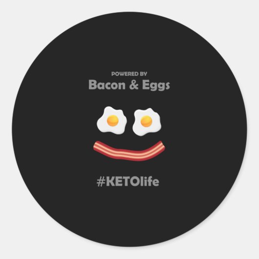 KETOlife mit Bacon und Eiern Runder Aufkleber (Vorderseite)