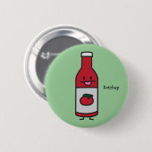 Ketschup-Flaschen-Tomatensauce-Tabellenwürze Button (Vorne & Hinten)