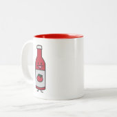 Ketschup-Flaschen-Tomatensauce-Tabellenwürze Zweifarbige Tasse (Vorderseite Links)