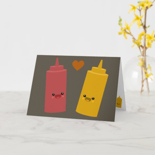 Ketschup-u. Senf-Freunde Karte (Gelbe Blume)