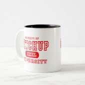 Ketschup-Universität Zweifarbige Tasse (Vorderseite Links)