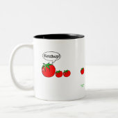 Ketschup-Witz-Tasse Zweifarbige Tasse (Links)