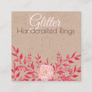 Kett- und rosa Foliage-Ring-Display-Verpackung Quadratische Visitenkarte