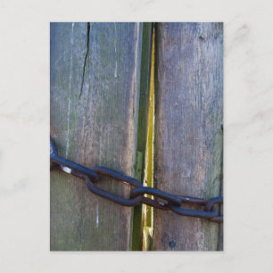 Kette auf Holz Postkarte