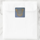 Kette mit Glocken Quadratischer Aufkleber (Tasche)