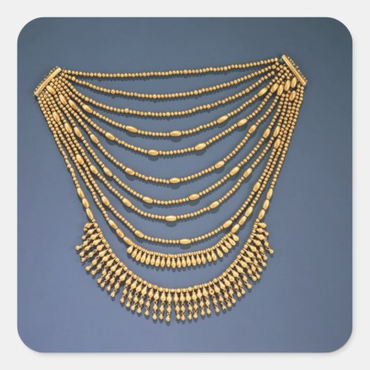 Kette mit Glocken Quadratischer Aufkleber (Vorderseite)