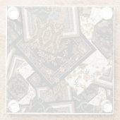 Kette, Paisley, Blumen: vintage Patchwork. Glasuntersetzer (Rückseite)