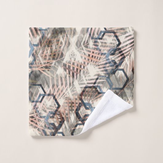 Ketten auf Blätter aus Palmen. Badhandtuch Set (Waschlappen)