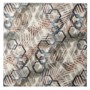 Ketten auf Blätter aus Palmen. Fliese