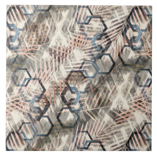 Ketten auf Blätter aus Palmen. Fliese (Vorderseite)