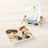 Ketten des Klatsch Glasuntersetzer (Schrägansicht)