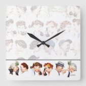 Ketten des Klatschens 4 Quadratische Wanduhr (Vorderseite)