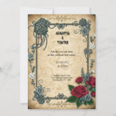 Ketten Rose Goth Fantasy Wedding Einladung (Vorderseite)