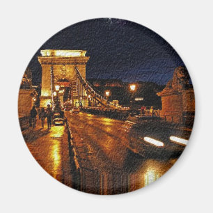 Kettenbrücke (Budapest) nachts (1) Magnet