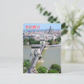 Kettenbrücke über die Donau, Budapest, Ungarn Postkarte (Stehend Vorderseite)