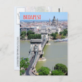 Kettenbrücke über die Donau, Budapest, Ungarn Postkarte (Vorne/Hinten)