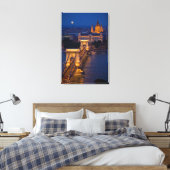 Kettenbrücke und Vollmond in der Nacht Leinwanddruck (Insitu (Schlafzimmer))
