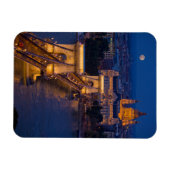 Kettenbrücke und Vollmond in der Nacht Magnet (Horizontal)