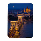 Kettenbrücke und Vollmond in der Nacht Magnet (Vertikal)