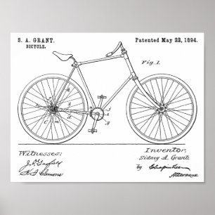 Kettenloser Antriebs-Fahrrad-Patent-Druck der Poster