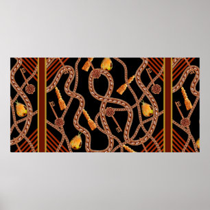 Kettenmuster, Schals-Muster. Schal-Design barocke Poster