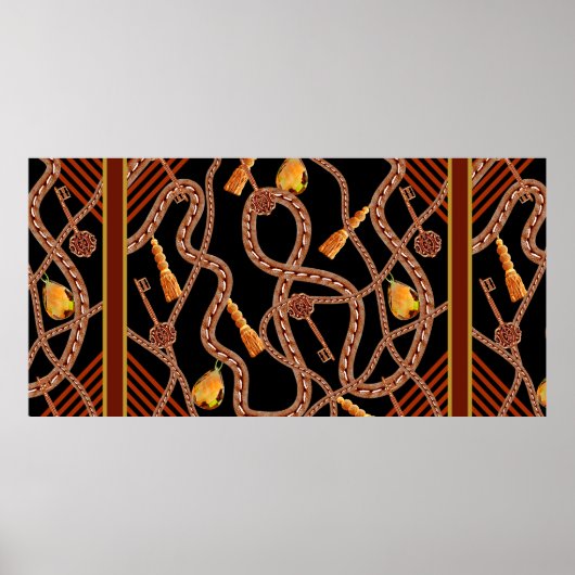 Kettenmuster, Schals-Muster. Schal-Design barocke Poster (Vorne)