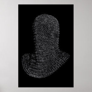 Kettenpanzer-Krieger-Haube Poster
