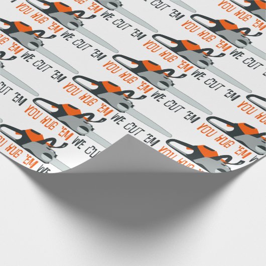 Kettensäge Geschenkpapier (Ecke)